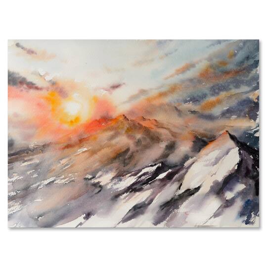 Designart - Majestic Sunset In The Mountains Landscape